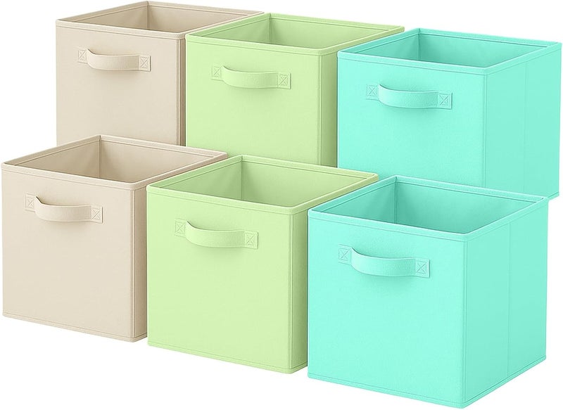 PowerKing Storage Bins, Foldable Fabric Storage Cubes and Cloth Storage Organizer Drawer for Closet and Toys Storage, 6 Pack - Image 1