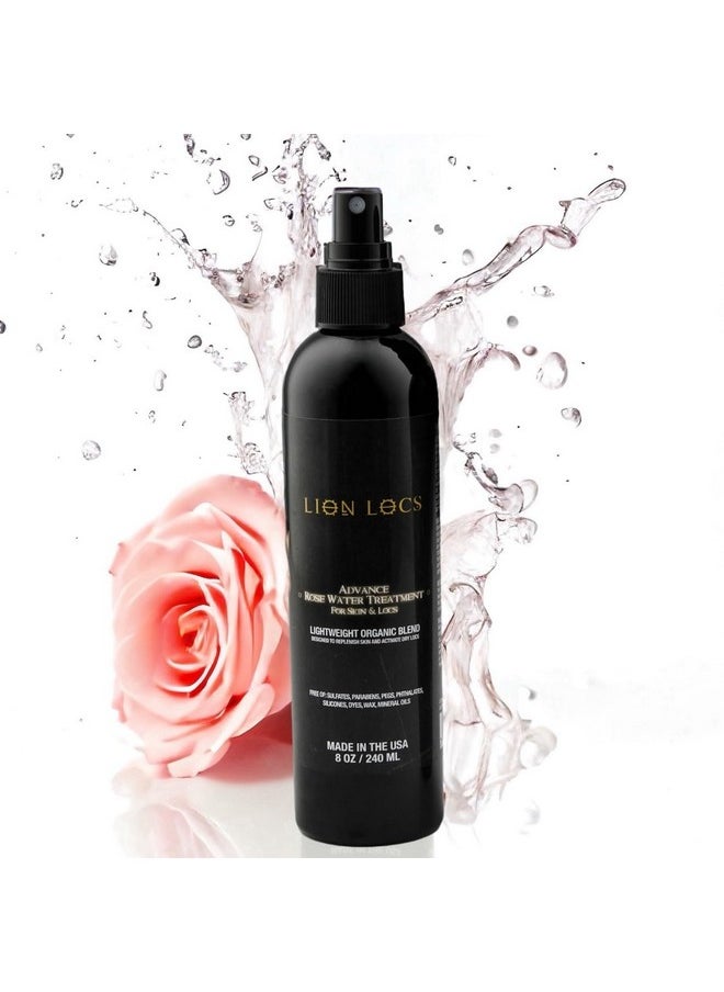 Beard Gains Lion Locs Rosewater Spray For Dreads Dreadlocks Braids Faux Locs Crochet Locs Sisterlocks With Aloe Essential Oils Vitamins And Glycerin Organic Vegan Conditioner Rose Water Spritz (8 Oz.) 