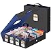 Gomyrod 3200 Trading Card Storage Box with Commander Display 4Row TCG Card Box with Portable Handle Compatible for TCGMTGMagic Cards 30 Colorful Divider 8 Supporters US Design Patent BlackBlue - Image 3