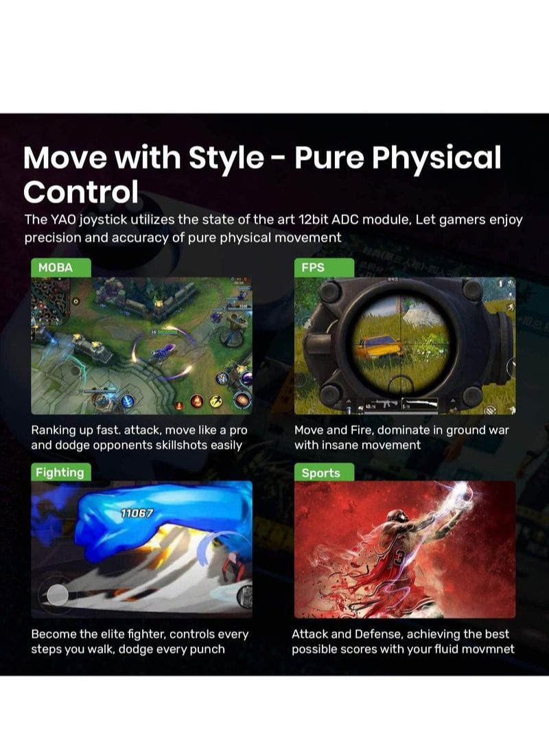 SAB Mobile game joystick controller (IOS version Lightning interface) is suitable for various MOBA/FPS/ACT/AVG games such as PUBG Mobile/Call Of Duty Mobile/Geshin/Child Rift - Image 3