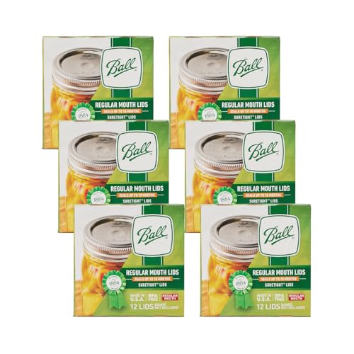 Ball Mason Jar Lids, Regular Mouth, 12 CT (Pack of 6) - Image 1