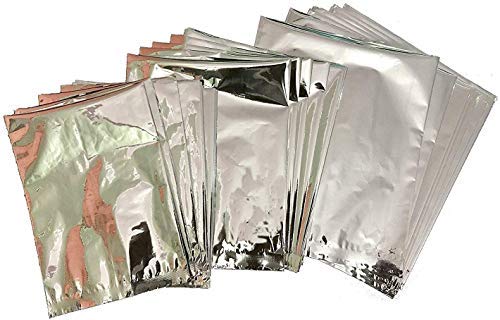 SAARA Aluminium Silver foil Pouches 8x10 Inches of Foil Bags 100 Pieces Packet for Tea Coffee Food Packing Pack of 1 X 100 Pieces - Image 1