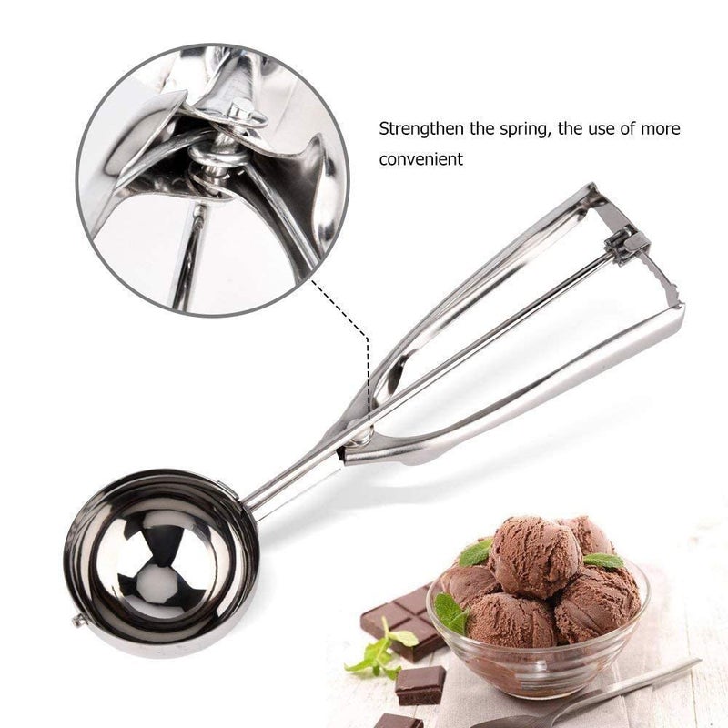 DARKFISH Ice Cream Scoops with Easy Trigger Stainless Steel Cookie Scoop with NonSlip Grip Heavy Duty Icecream Scooper Perfect for Cookie Dough Muffins Meatballs Mash Potatoes  - Image 5
