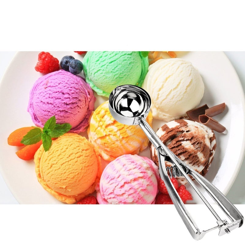 DARKFISH Ice Cream Scoops with Easy Trigger Stainless Steel Cookie Scoop with NonSlip Grip Heavy Duty Icecream Scooper Perfect for Cookie Dough Muffins Meatballs Mash Potatoes  - Image 3