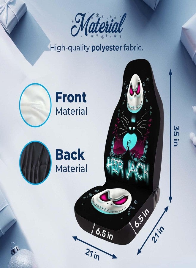 GENANY Horror Nightmare Skellington Couple Car Seat Covers for Car Truck Sedan SUV - 2 Packs, Durable Automotive Seat Covers, Bucket Seat Covers, Protective Interior - Image 4