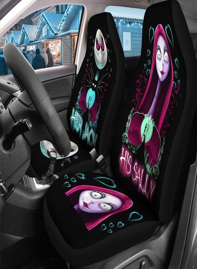 GENANY Horror Nightmare Skellington Couple Car Seat Covers for Car Truck Sedan SUV - 2 Packs, Durable Automotive Seat Covers, Bucket Seat Covers, Protective Interior - Image 3