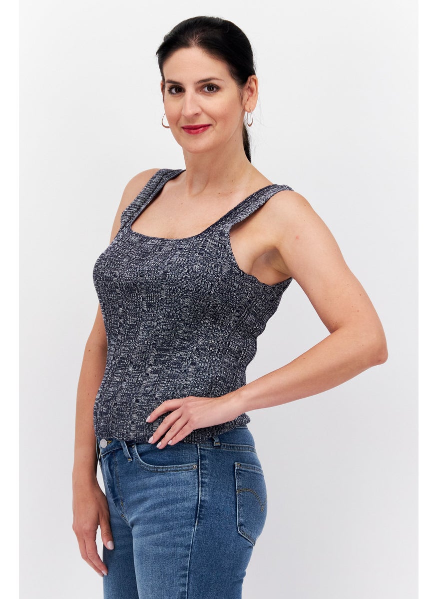 Women Square Neck Sleeveless Textured Tank Top, Navy - pzsku/ZF739C26F42A1BBBA6008Z/45/_/1725379103/5a545d5f-840e-47c3-8387-697495e2e6b9