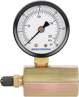 MEASUREMAN MEASUREMAN Measureman 2" Steel Gas Pressure Test Gauge Assembly, 3/4" FNPT Connection, 0-30 psi/kpa, -3-2-3% Accuracy  - Image 1
