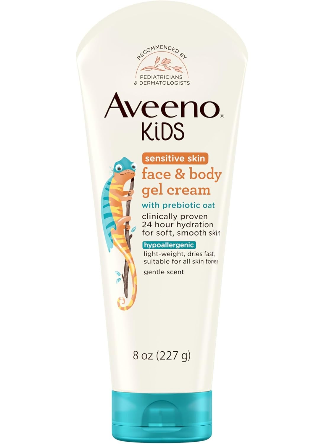 Aveeno Baby Aveeno Sensitive Skin Face  Body Gel Cream for Kids with Prebiotic Oat Clinically Proven 24 Hour Hydration for Soft Skin Quick Drying and Lightweight Hypoallergenic 8 oz 