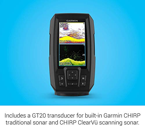 GARMIN حزمة Garmin Striker Vivid 4cv مع جهاز الإرسال والتغطية الواقية، جهاز كشف الأسماك الملون 4 بوصة، لوحات ألوان السونار الملون 010-02550-00 - Image 5