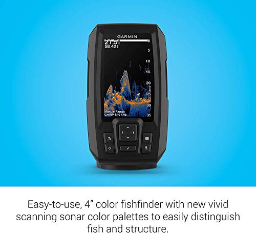 GARMIN حزمة Garmin Striker Vivid 4cv مع جهاز الإرسال والتغطية الواقية، جهاز كشف الأسماك الملون 4 بوصة، لوحات ألوان السونار الملون 010-02550-00 - Image 4