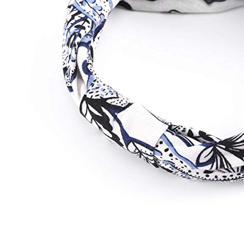 Bohend Boho Button Headband Wide Stretchy Daily Use Knotted Headwear Sport Athletic Yoga Gym Rhinestone Crystal Hair Accessories for Women and Girls(3pcs) (M) - Image 5