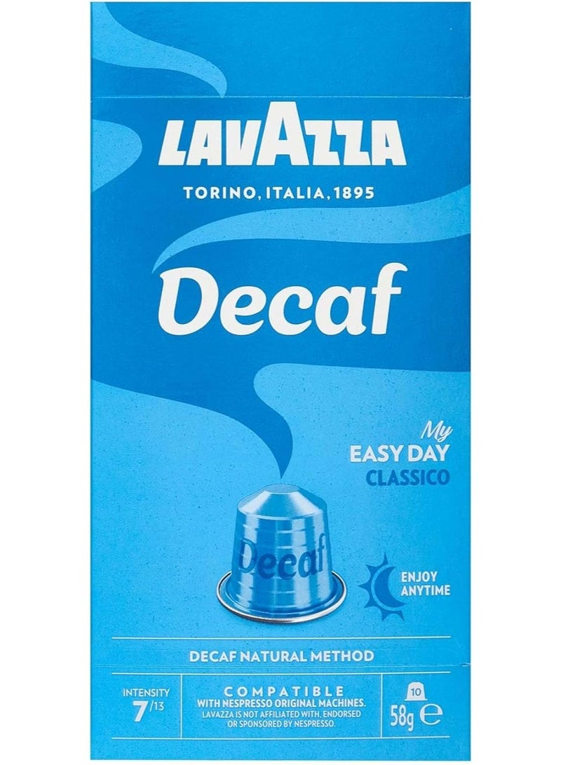 Lavazza Dek Decafinato Compatible Capsules With Nespresso 10 Capsules Blue - Image 1