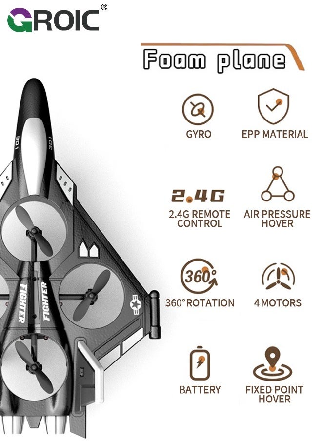 GROIC Drone for Kids and Beginners RC Plane with Light, Remote Control Airplane Quadcopter Helicopter with Auto Hovering, 3D Flip Headless Mode and Batteries, Great Gift Toy for Boys and Girls  - Image 3
