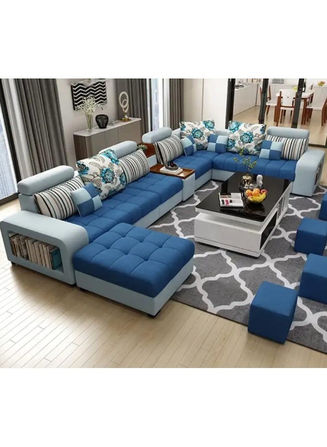 Zayn comforts New Model Sofa Set 7 Seater Unique Design Perfect For your Living Room (Blue) - Image 1