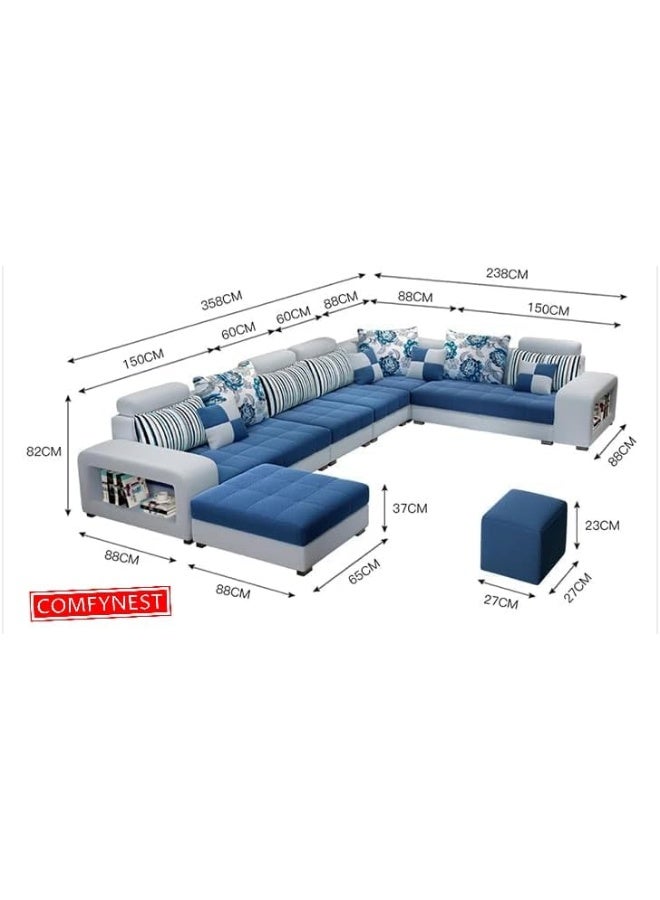 Zayn comforts New Model Sofa Set 7 Seater Unique Design Perfect For your Living Room (Blue) - Image 2
