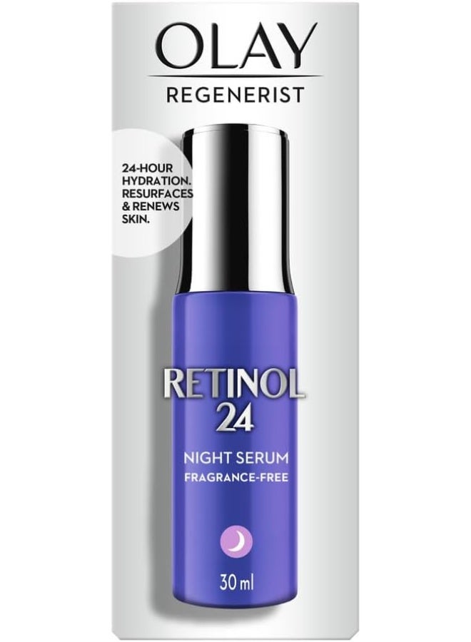 Olay Regenerist Retinol 24 Night Serum l Renews and Resurfaces Skin Overnight l No Redness or Irritation Fragrance Free l Normal Oily Dry and Combination Skin l 30ml - Image 1
