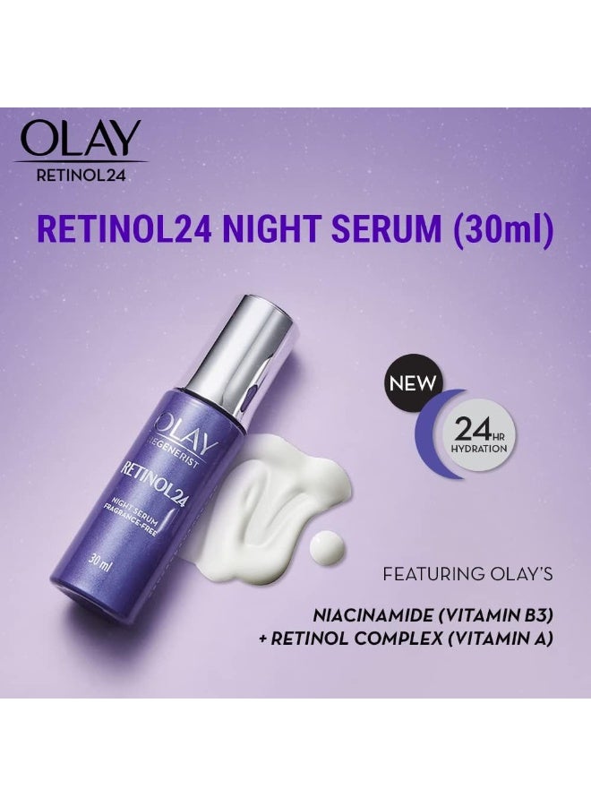 Olay Regenerist Retinol 24 Night Serum l Renews and Resurfaces Skin Overnight l No Redness or Irritation Fragrance Free l Normal Oily Dry and Combination Skin l 30ml - Image 3