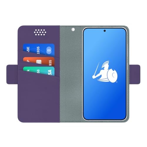 DefenderShield Universal E M F Protection Phone Wallet Case Cover Vegan Leather Design Reduce Exposure to Wireless Signals and Battery Emissions Purple Wallet Phone Case - Image 1