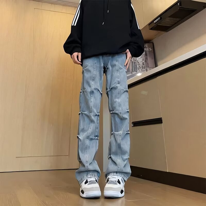 Unisex Classic Denim Jeans Loose Fit Daily Outdoor Wear - Image 1
