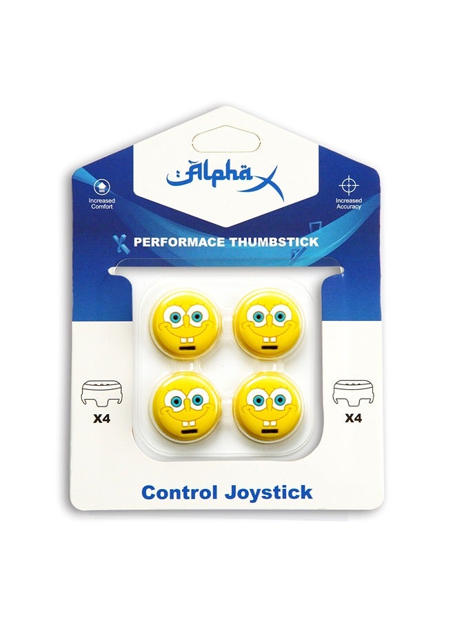 Alpha X 4-Piece Performance Thumbstick Grip Spongebob Theme Set for PS4/PS5 Controllers - Image 1