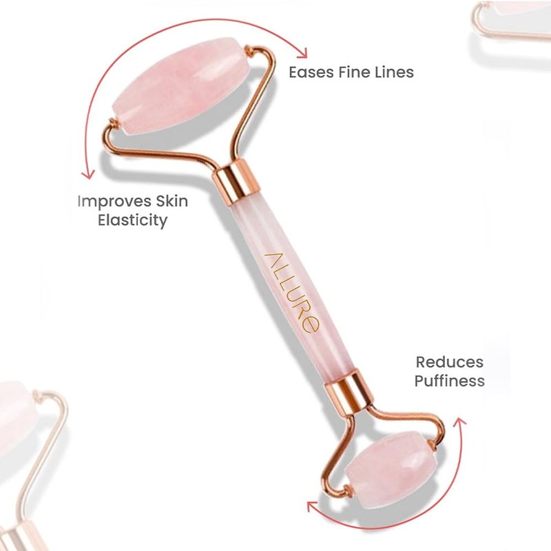 Allure Jade Roller Massager for Face Eye  Neck Rose - Image 2