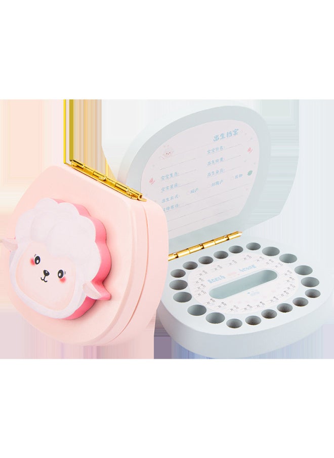 Generic - Wooden Baby's Deciduous Teeth Commemorative Box Children's Teeth Collection Storage Box For Boys And Girls-Color:Blue-Zodiac Monkey - Image 1