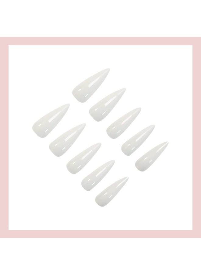 Goolsky أظافر اصطناعية طويلة أنيقة باللون الأبيض الصلب - Image 3