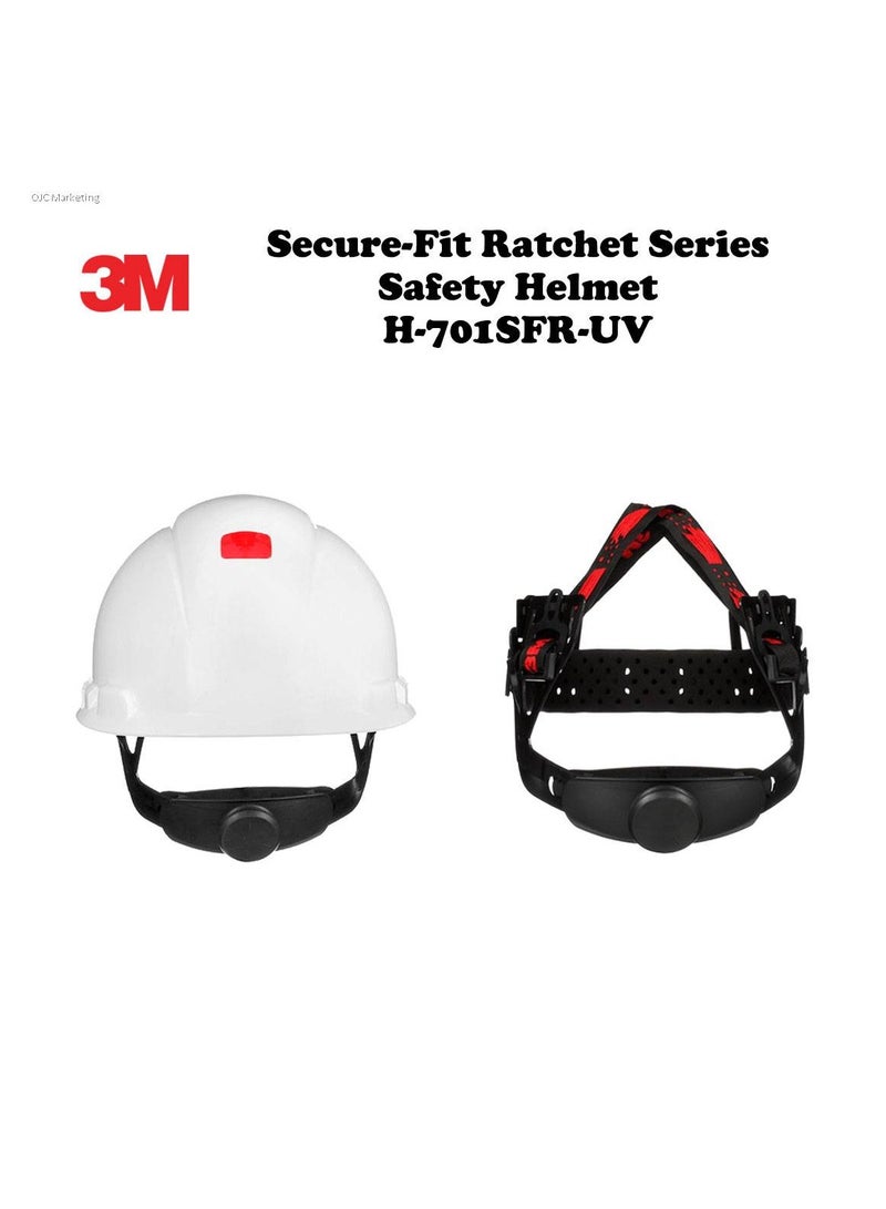 3M Safety 3M Hard Hat, White 4-Point Ratchet Suspension H-701R - Image 2