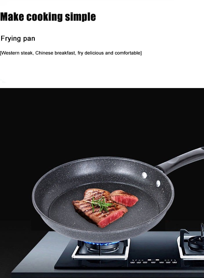 Monda Medical Stone Non-stick Pan Set Wok Soup Pot Frying Pan Three-piece Kitchen Stone Pot 7-piece Cookware Set - Image 4