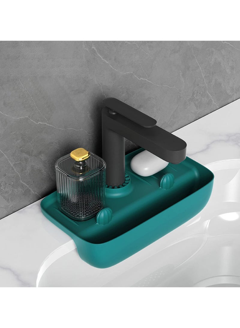 Kitchen Sink Splash Guard, Silicone Faucet Mat Sink Water Splash Guard Sink Draining Pad Behind Faucet Kitchen Sink Accessories Sink Tray Holder Drain Basket - Image 1