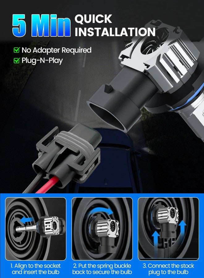 RCJ 9005 Bulbs, 16000LM Super Bright HB3 Fog Light, 6000K Cool White, Real 1:1 Size Plug and Play, Canbus Ready, lP67 Waterproof, Pack of 2 - Image 3