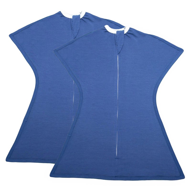 SleepingBaby Zipadee-Zip Transition Swaddle - Cozy Baby Swaddle Blanket with Zipper Convenience - Roomy Wearable Blanket for Easy Diaper Changes - Classic Navy, Small (4-8 Month) - 2 Pack - Image 1