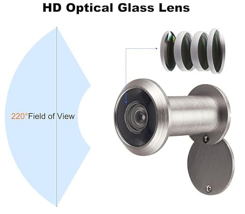 TOGU TG2814YG-SN Solid Brass UL Listed 220-degree Door Viewer with Heavy Duty Privacy Cover for 1-3/8" to 2-1/6" Doors, Satin Nickel Finish - Image 4