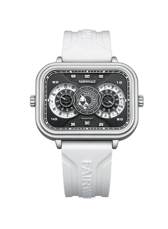 FW-5760-R2 Quartz Watches for men , rubber white strap