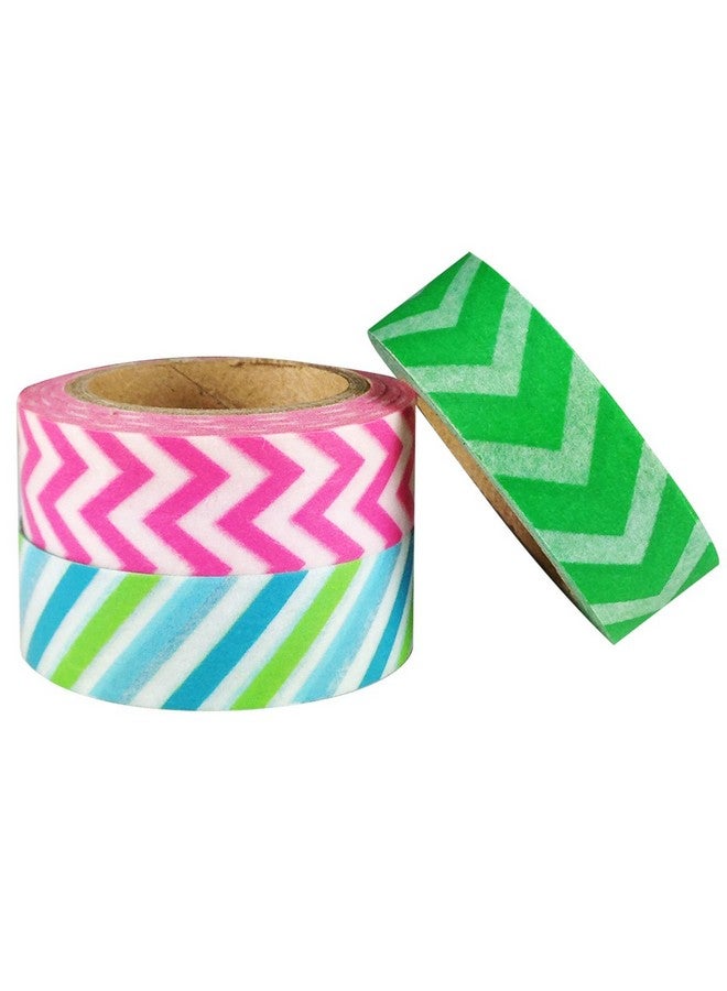 allydrew Colorful Lines Japanese Washi Masking Tape (Set Of 3) - Image 3