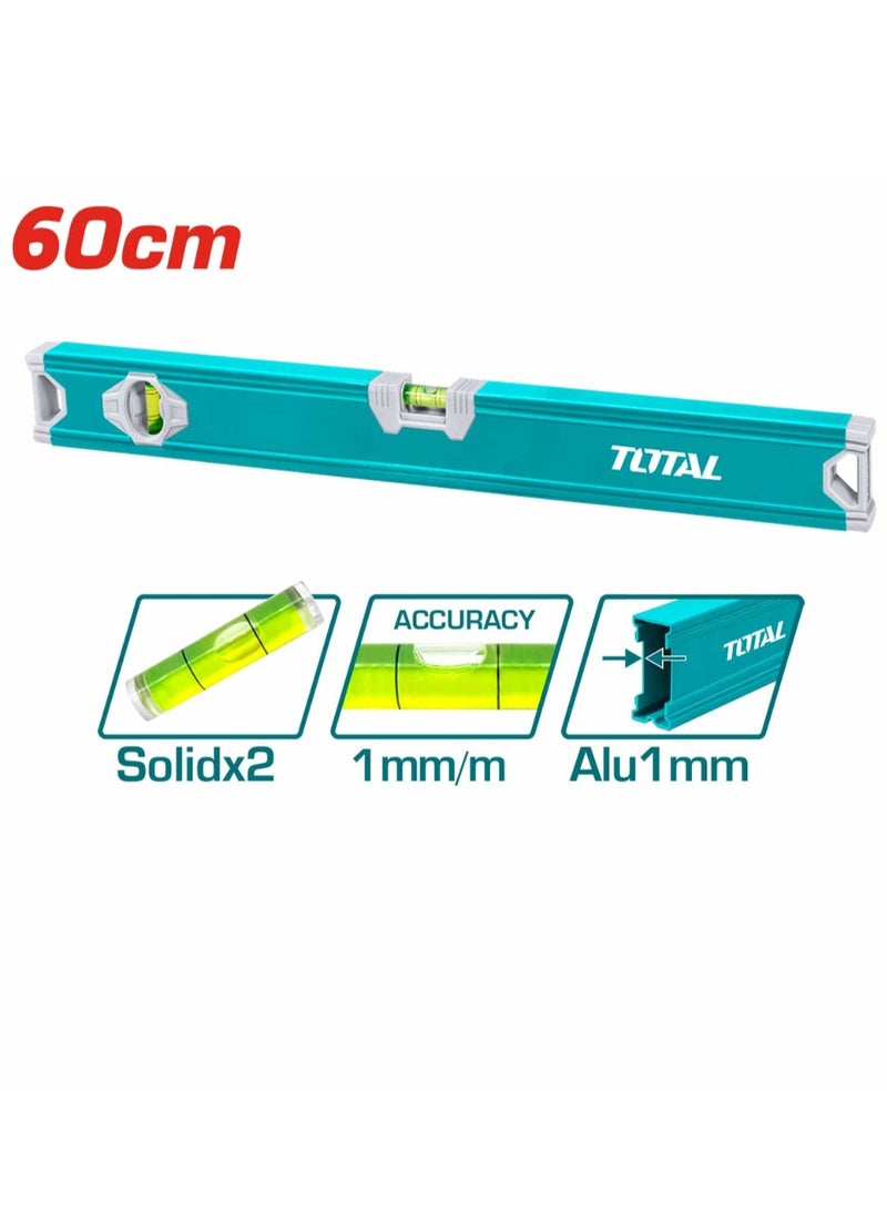 TOTAL TOTAL TMT26036 Premium Spirit Level - 60cm Aluminum Body, Professional Water Scale for Accurate Carpentry  - Image 2