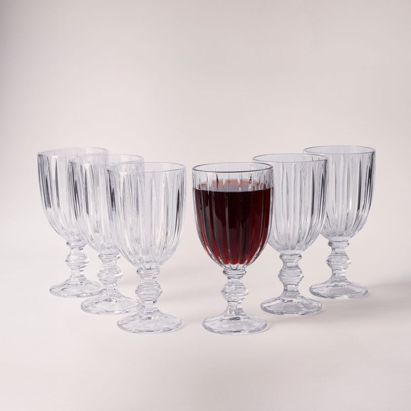 La Mesa 6 pcs ribbed juice glass 8.1*8.1*16.5 cm - Image 1