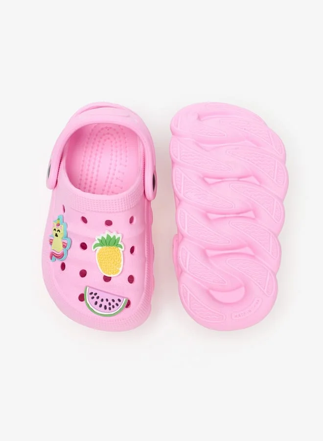 Aqua Girls Applique Detail Clogs with Back Strap