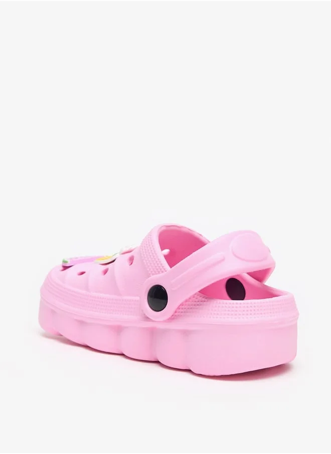 Aqua Girls Applique Detail Clogs with Back Strap