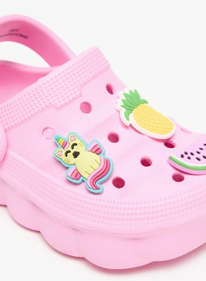 Aqua Girls Applique Detail Clogs with Back Strap