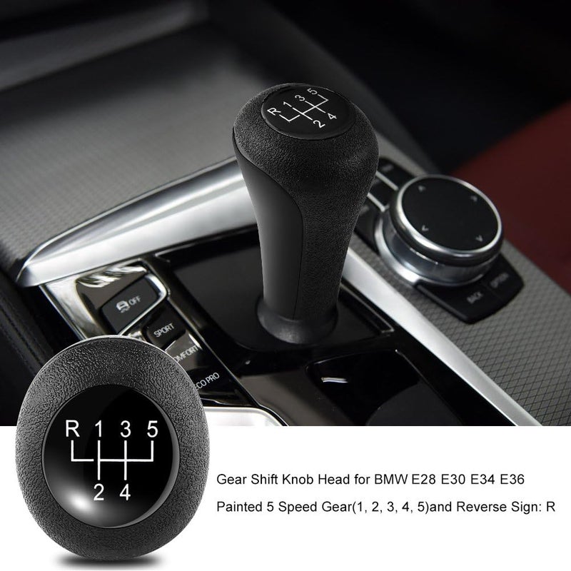 5 Speed Manual Gear Shift Knob, Black Plastic Replacement for E28 E30 E34 E36 - Durable Material, Easy Installation, Perfect for Manual Cars - Image 2