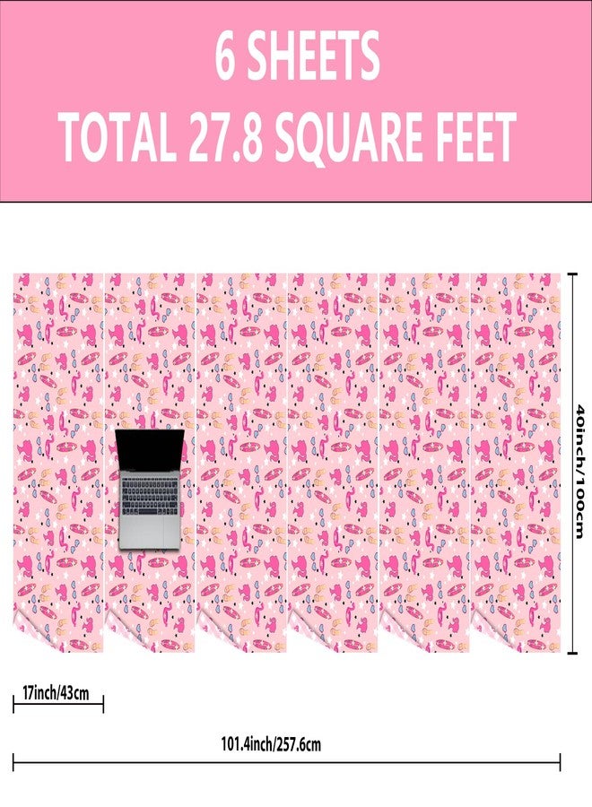 Vnaaem Reversible Girl Princess Wrapping Paper Roll for Girls Women - Pink Birthday Gift Wrap with stars, Plaid for Holiday Baby Shower Wedding Bridal Shower DIY Craft Party - 17 in x 20 ft(Total 28.5sq.ft - Image 4