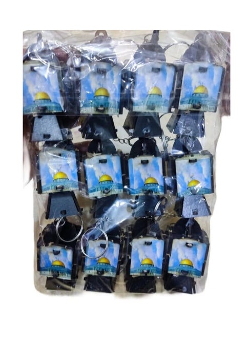 Wooden Ramadan medal lantern, 12 pieces, multi-shape and color (small size)