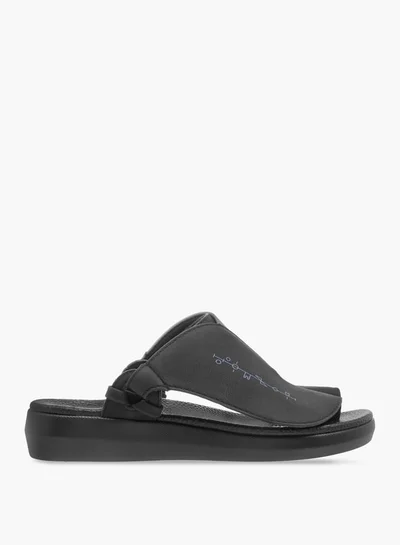 Al Waha Boys Embroidered Slip-On Arabic Sandals with Toe Loop Detail