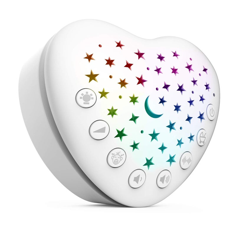 BEREST A13 White Noise Machine & Baby Sleep Soother with 15 Soothing Sounds & Projector Night Light Music Box, Cry Sensor, Rechargeable, Portable for Newborns, Toddlers, Attaches to Crib - Image 1