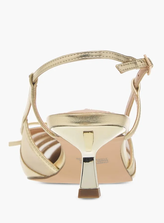 ايل Womens Bow Detail Slingback Shoes With Buckle Closure