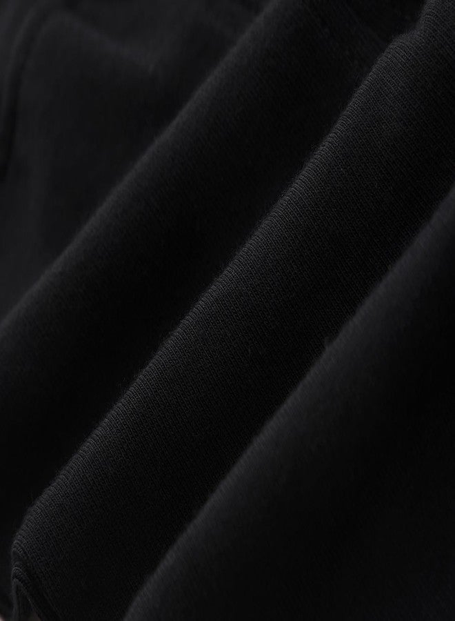 ACESTAR Newborn Baby Boys Girls 3-Pack Cotton High Waist Footed Pants 6-12 Months, Black - Image 5