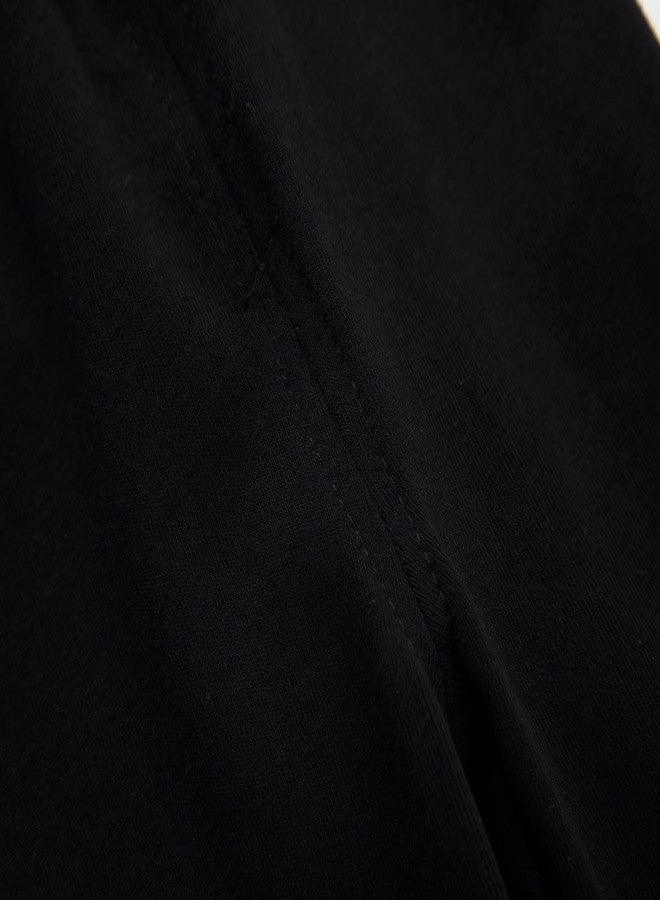 ACESTAR Newborn Baby Boys Girls 3-Pack Cotton High Waist Footed Pants 6-12 Months, Black - Image 3