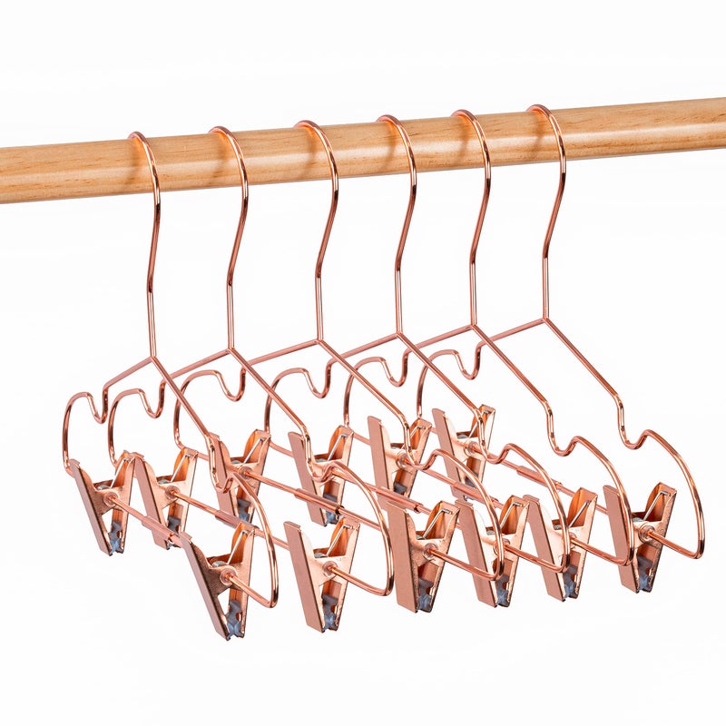 Koobay 10Pack Koobay 13" Rose Copper Gold Shiny Metal Wire Top Clothes Hangers With Clips for Shirts Coat Storage & Display - Image 4
